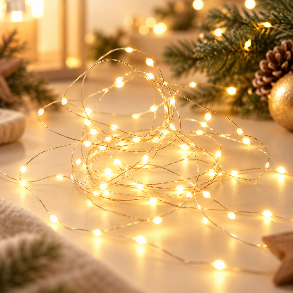 Luces LED cálidas de Navidad en ambiente Lina