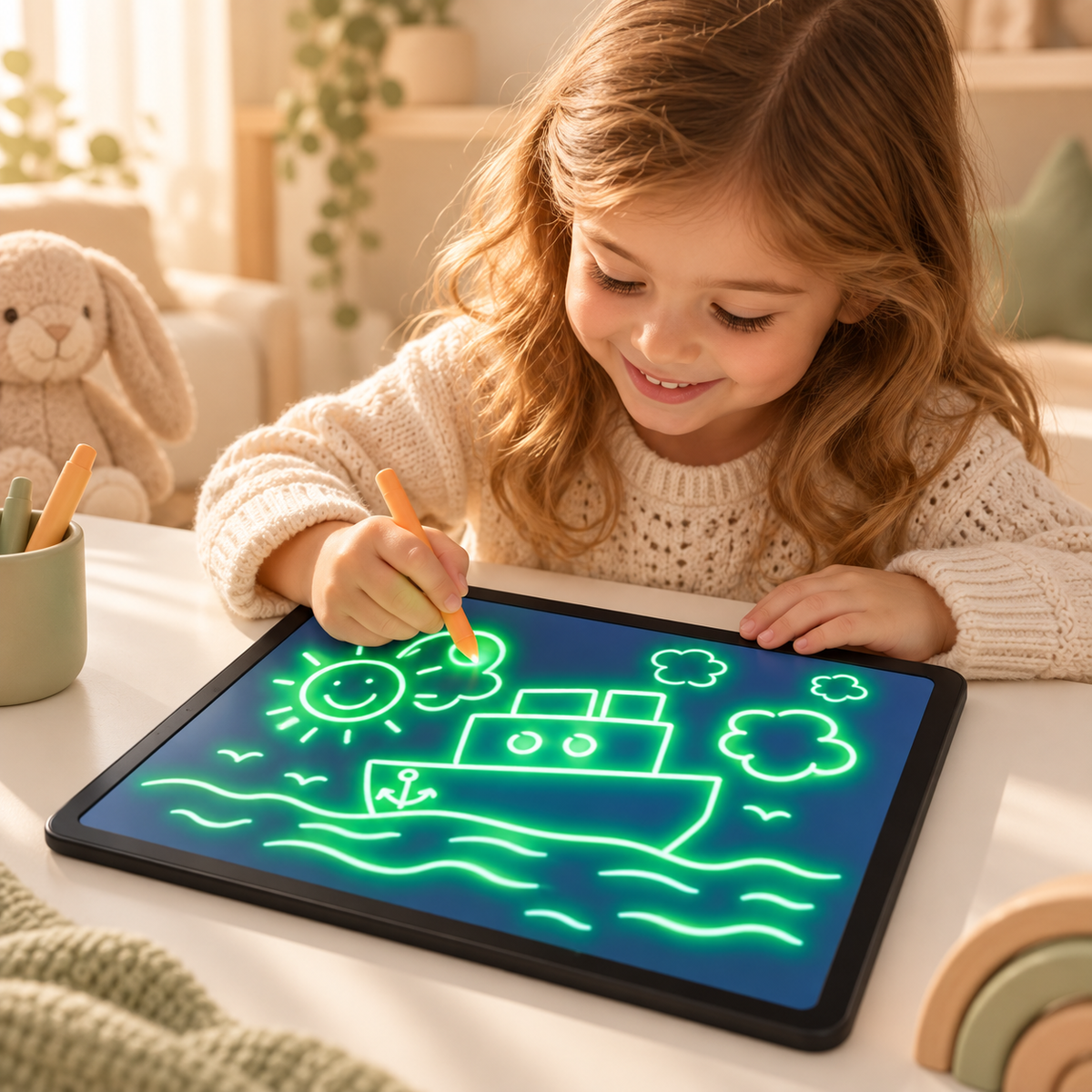 Tablet Mágica LED infantil en uso